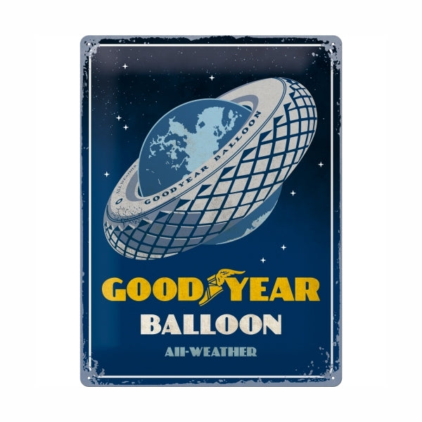 Pancarte métallique Goodyear (30 x 40 cm) image « Ballon »
