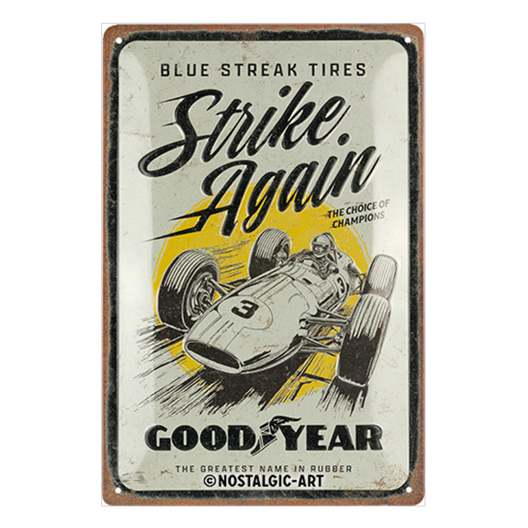 Goodyear Tin Sign "Blue Strikes again" image