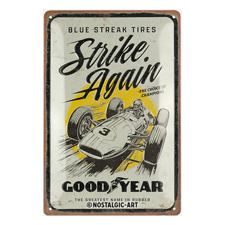 Goodyear Tin Sign "Blue Strikes again" image
