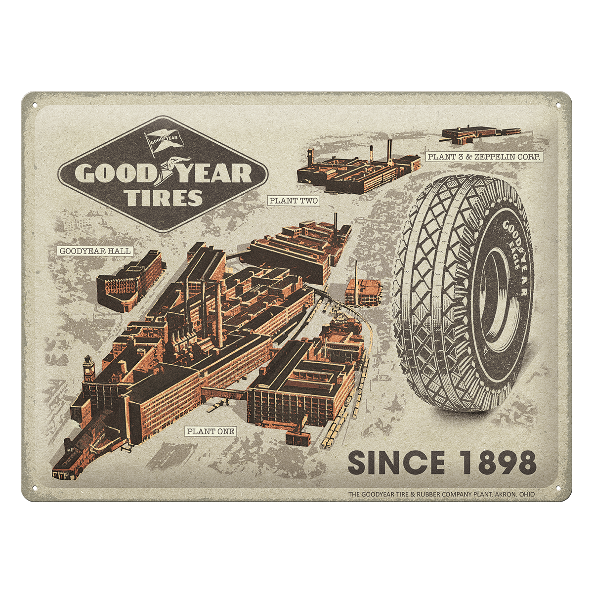 Goodyear Tin Sign (30 x 40 cm) "Factories"