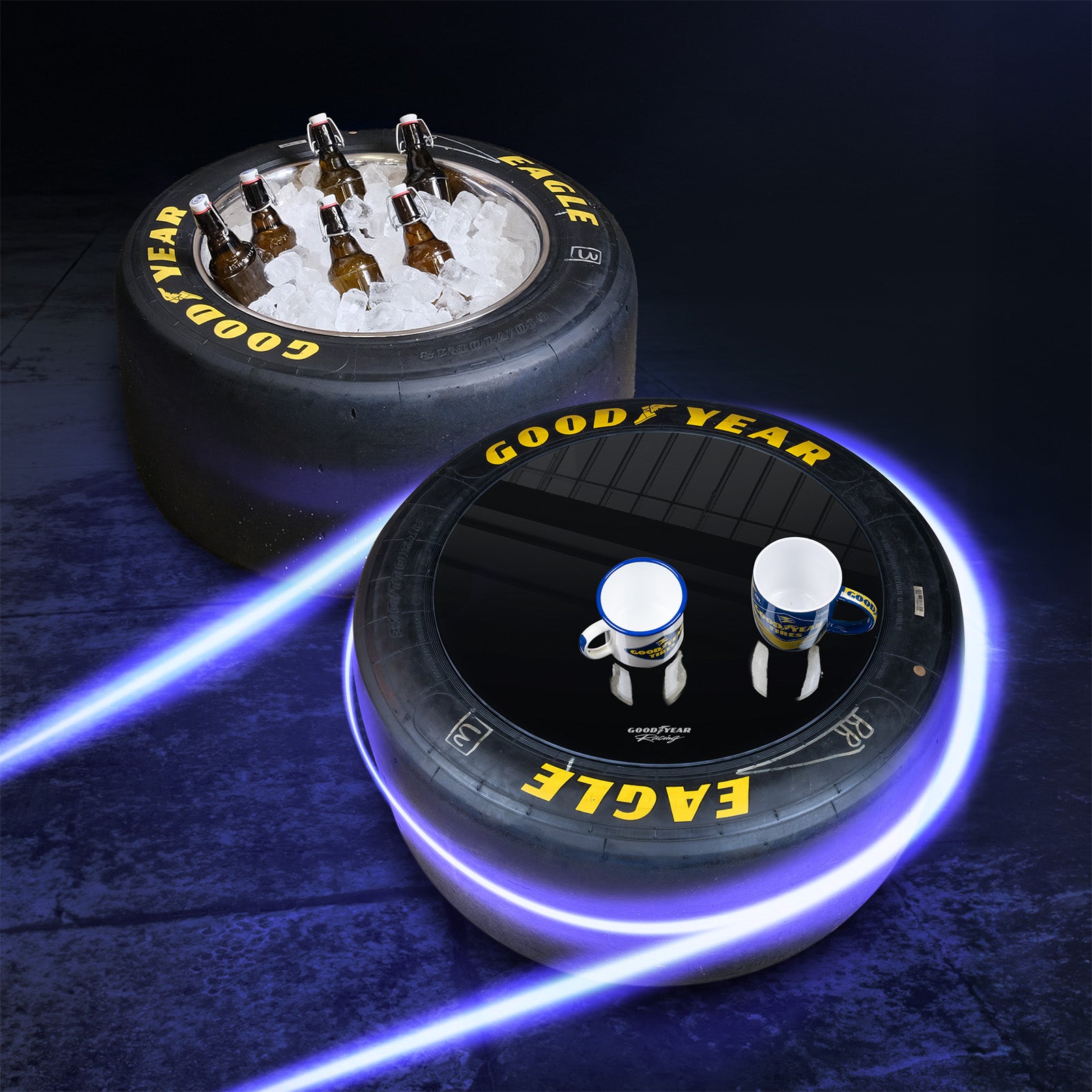 F1タイヤ ガラステーブル Goodyear Eagle 205/93 GTP Racing